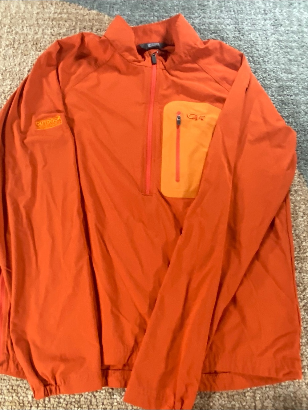 Outdoor Research Ferrosi Medium 1/4 Zip Pullover Orange Gorpcore Hiking - Picture 3 of 8